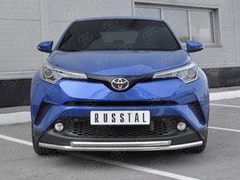 16 999 р. Защита переднего бампера (2 трубы Ø42 мм, нержавейка) SLITKOFF Toyota C-HR NGX10, ZGX10 дорестайлинг (2016-2019)  с доставкой в г. Керчь. Увеличить фотографию 2