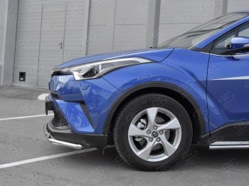 16 999 р. Защита переднего бампера (2 трубы Ø42 мм, нержавейка) SLITKOFF Toyota C-HR NGX10, ZGX10 дорестайлинг (2016-2019)  с доставкой в г. Керчь. Увеличить фотографию 4