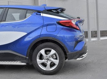 16 899 р. Защита заднего бампера d63/d42 SLITKOFF (дуги)  Toyota C-HR  NGX10, ZGX10 (2016-2019) дорестайлинг  с доставкой в г. Керчь. Увеличить фотографию 3