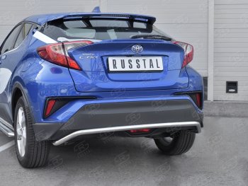 15 749 р. Защита заднего бампера (Ø42 мм волна, нержавейка) SLITKOFF  Toyota C-HR  NGX10, ZGX10 (2016-2019) дорестайлинг  с доставкой в г. Керчь. Увеличить фотографию 4
