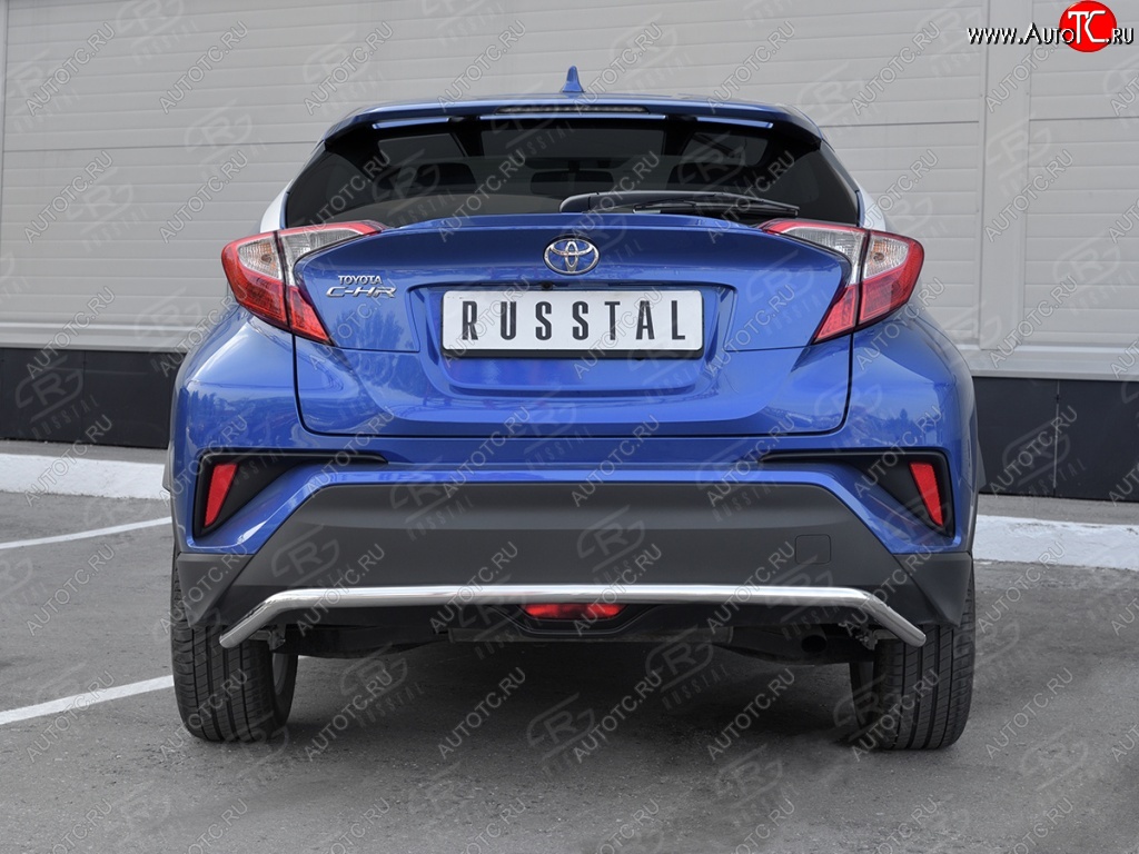 15 749 р. Защита заднего бампера (Ø42 мм волна, нержавейка) SLITKOFF  Toyota C-HR  NGX10, ZGX10 (2016-2019) дорестайлинг  с доставкой в г. Керчь