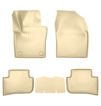 Коврики салонные Noplast (3D, полный привод) Toyota C-HR  NGX10, ZGX10 (2016-2025) дорестайлинг, рестайлинг (Бежевые)