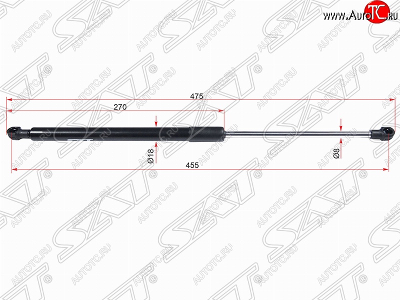 879 р. Правый газовый упор крышки багажника SAT Toyota Caldina T240 универсал дорестайлинг (2002-2004)  с доставкой в г. Керчь