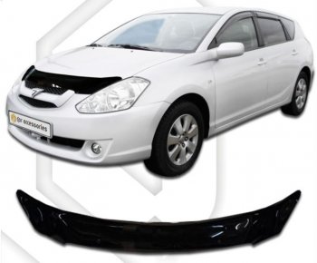 2 079 р. Дефлектор капота (Т241 Т246) CA-Plastiс  Toyota Caldina  T240 (2002-2007) универсал дорестайлинг, универсал рестайлинг (серия Classic черный, Без надписи)  с доставкой в г. Керчь. Увеличить фотографию 2