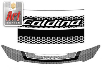 Дефлектор капота (Т241 Т246) CA-Plastiс Toyota Caldina  T240 (2002-2007) универсал дорестайлинг, универсал рестайлинг (Серия Art черная)