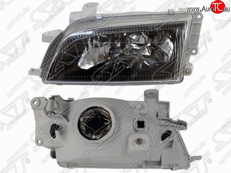 2 499 р. Правая фара передняя SAT (черный хрусталь)  Toyota Caldina  T190 - Carina  T190  с доставкой в г. Керчь