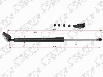 Правый газовый упор крышки багажника SAT Toyota Caldina  T210 (1997-1999) дорестайлинг универсал