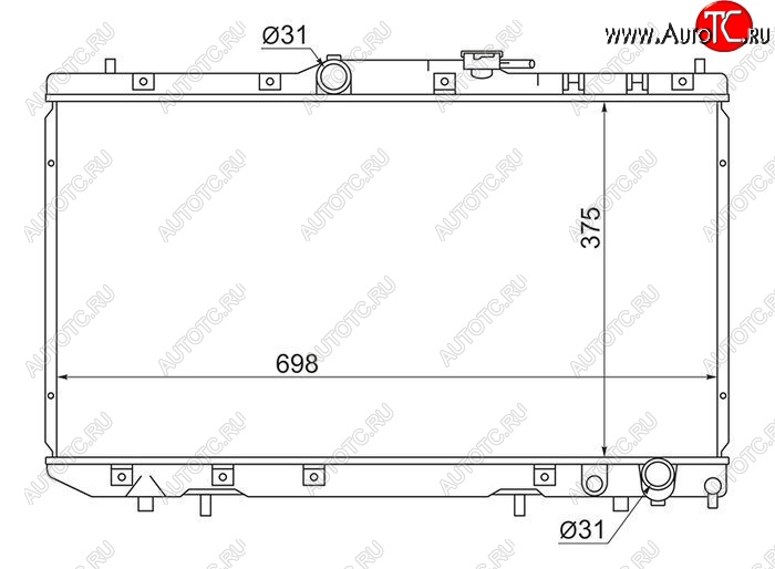 6 599 р. Радиатор двигателя SAT (пластинчатый, дизель, АКПП/МКПП, Китай) Toyota Carina Е210 седан дорестайлинг (1996-1998)  с доставкой в г. Керчь