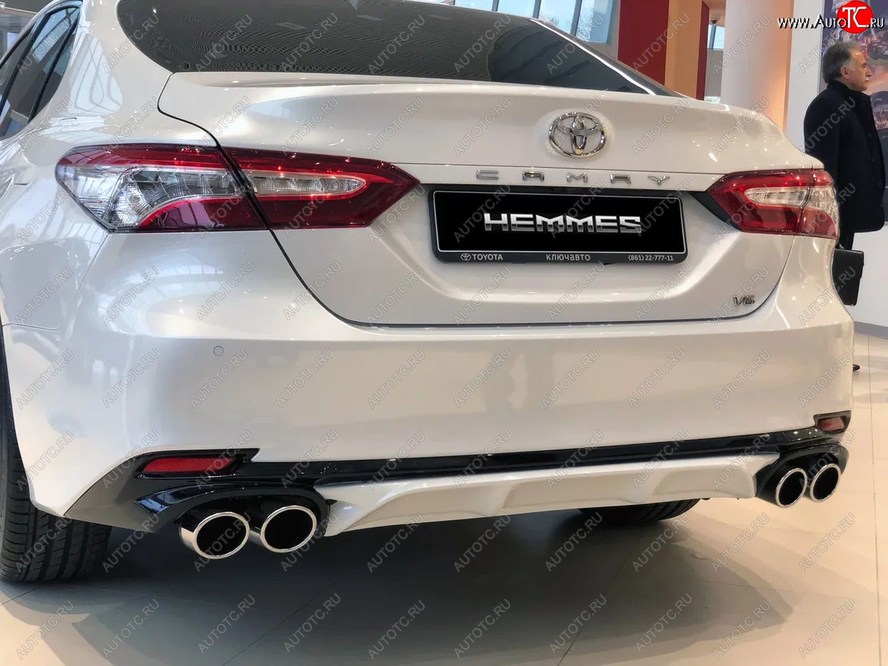 19 499 р. Накладка заднего бампера HEMMES  Toyota Camry  XV70 (2017-2025) дорестайлинг, рестайлинг (неокрашенная)  с доставкой в г. Керчь