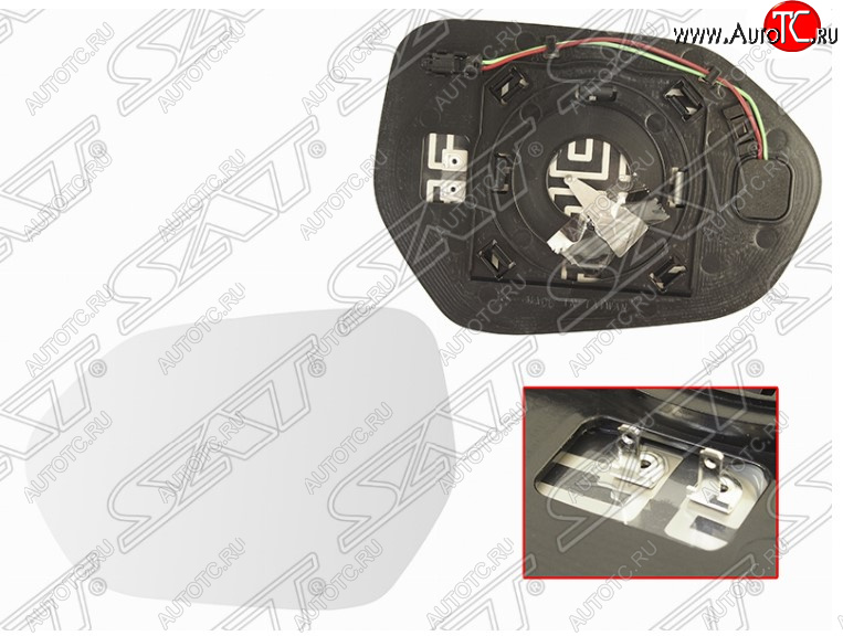 1 339 р. Левое полотно зеркала SAT (сферическое с обогревом, мёртвая зона)  Toyota Camry  XV70 (2017-2025) дорестайлинг, рестайлинг  с доставкой в г. Керчь