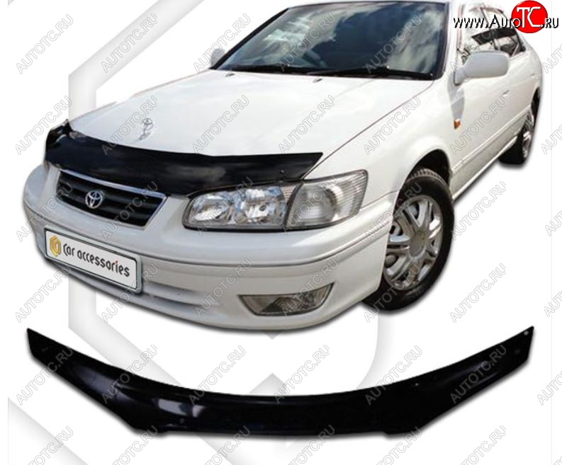 2 079 р. Дефлектор капота  Camry V20-V25 CA-Plastic  Toyota Camry  XV20 (1999-2001) (Classic черный, Без надписи)  с доставкой в г. Керчь