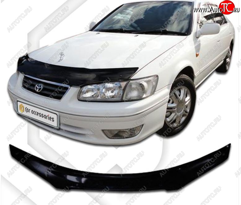 2 079 р. Дефлектор капота  Camry Gracia Wagon (MCV21W, MCV25W, SXV20W, SXV25W) CA-Plastiс  Toyota Camry  XV20 (1999-2001) (Classic черный, Без надписи)  с доставкой в г. Керчь