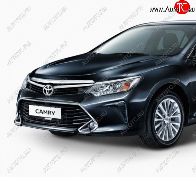 142 999 р. Передний бампер Original (без омывателей фар) Toyota Camry XV55 1-ый рестайлинг (2014-2017) (Неокрашенный)  с доставкой в г. Керчь