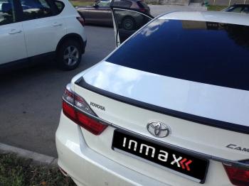 5 499 р. Лип спойлер INMAX Toyota Camry XV55 1-ый рестайлинг (2014-2017) (неокрашенный)  с доставкой в г. Керчь. Увеличить фотографию 2