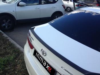 5 499 р. Лип спойлер INMAX Toyota Camry XV55 1-ый рестайлинг (2014-2017) (неокрашенный)  с доставкой в г. Керчь. Увеличить фотографию 3