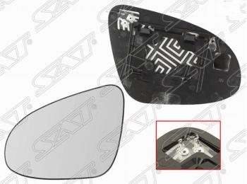 Левое полотно зеркала SAT (сферическое с обогревом) Toyota Camry ( XV50,  XV55) (2011-2018) дорестайлинг, 1-ый рестайлинг, 2-ой рестайлинг