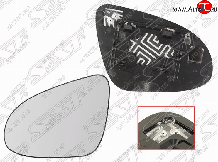 579 р. Левое полотно зеркала SAT (сферическое с обогревом)  Toyota Camry ( XV50,  XV55) (2011-2018) дорестайлинг, 1-ый рестайлинг, 2-ой рестайлинг  с доставкой в г. Керчь
