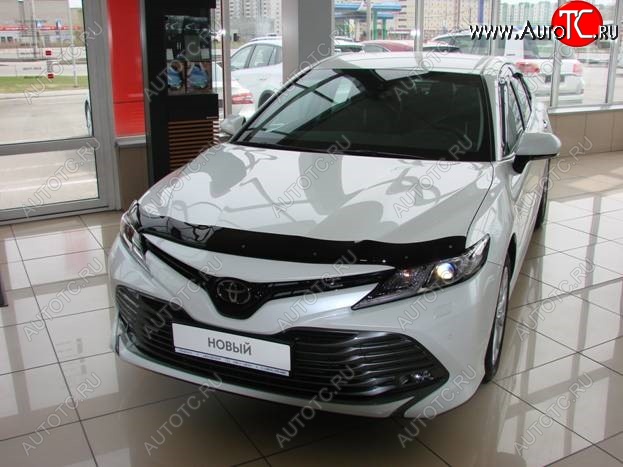 3 299 р. Дефлектор капота SIM Toyota Camry XV70 дорестайлинг (2017-2021)  с доставкой в г. Керчь