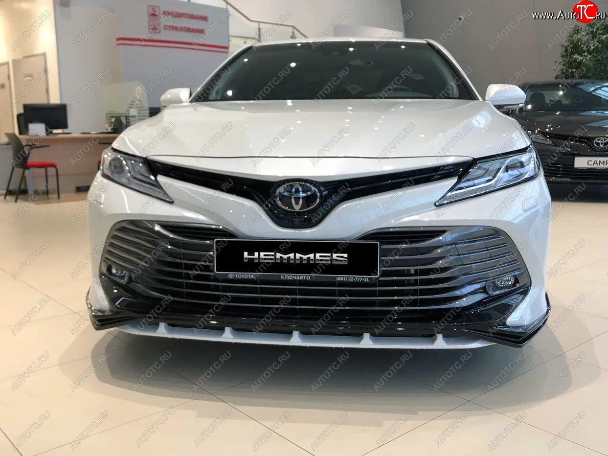 16 999 р. Накладка переднего бампера HEMMES  Toyota Camry  XV70 (2017-2021) дорестайлинг (неокрашенная)  с доставкой в г. Керчь