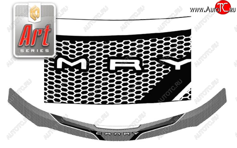 2 199 р. Дефлектор капота CA-Plastiс  Toyota Camry  XV70 (2017-2021) дорестайлинг (Серия Art серебро)  с доставкой в г. Керчь