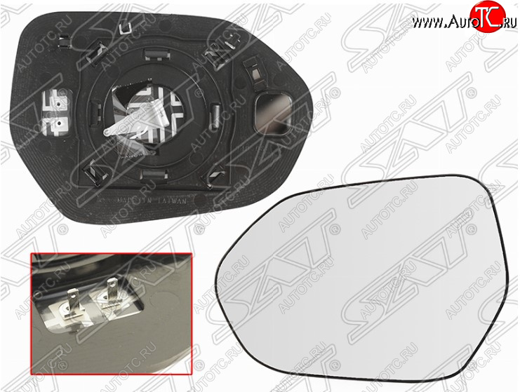 1 199 р. Левое полотно зеркала SAT (сферическое, с обогревом)  Toyota Camry  XV70 (2017-2021) дорестайлинг  с доставкой в г. Керчь
