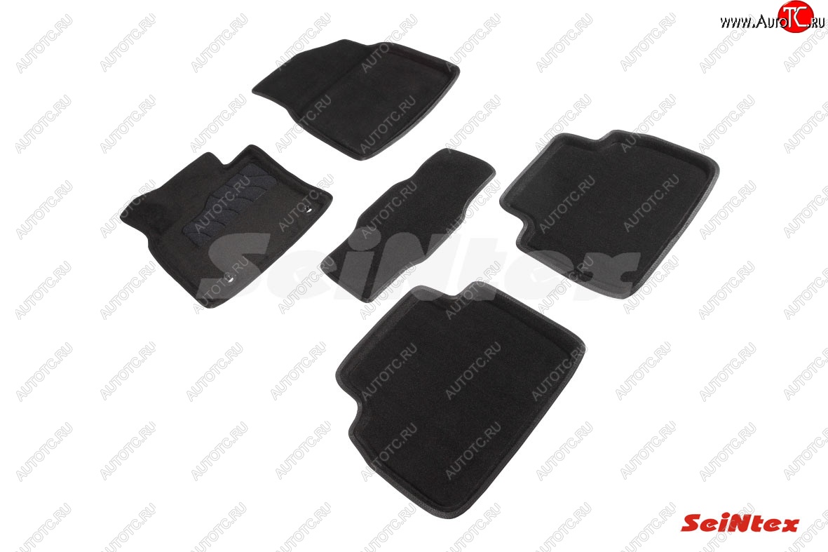 5 699 р. Комплект 3D ковриков в салон (ворсовые / чёрные) Seintex Toyota Camry XV70 дорестайлинг (2017-2021)  с доставкой в г. Керчь