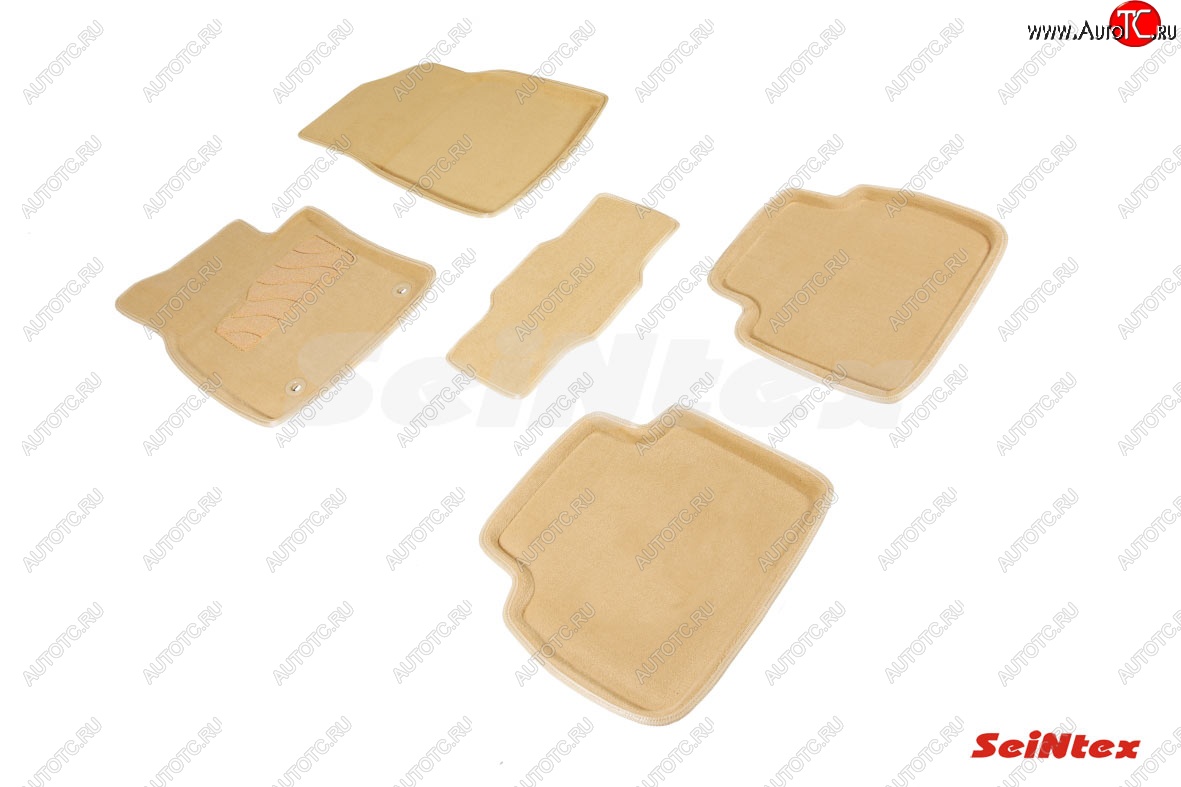 7 649 р. Комплект 3D ковриков в салон (ворсовые / бежевые) Seintex  Toyota Camry  XV70 (2017-2021) дорестайлинг  с доставкой в г. Керчь