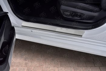 1 889 р. Накладки порожков салона Russtal Toyota Camry XV70 дорестайлинг (2017-2021) (нержавейка полированная)  с доставкой в г. Керчь. Увеличить фотографию 2
