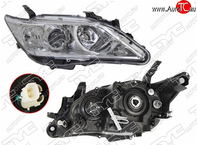 10 649 р. Правая фара передняя TYC (галоген, под корректор, Евросвет) Toyota Camry XV50 дорестайлинг (2011-2014)  с доставкой в г. Керчь