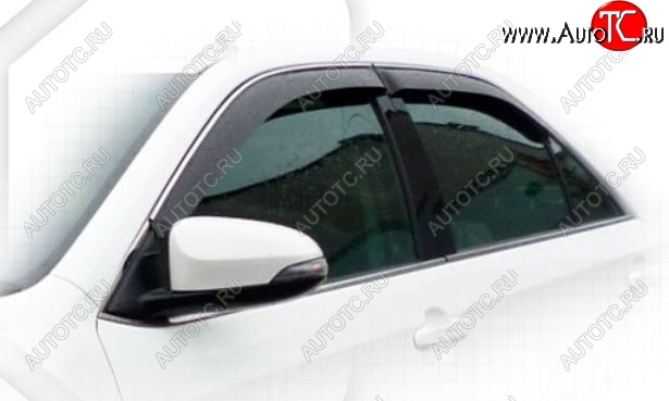 2 349 р. Дефлектора окон (USA) CA-Plastic Toyota Camry XV50 дорестайлинг (2011-2014) (Classic полупрозрачный, Без хром.молдинга)  с доставкой в г. Керчь