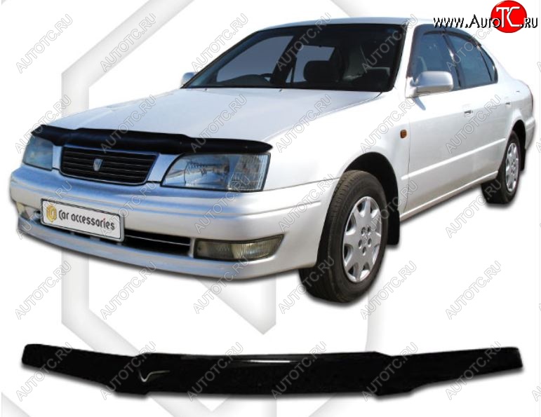 1 899 р. Дефлектор капота CA-Plastiс Toyota Camry V40 (1994-1998) (Classic черный, Без надписи)  с доставкой в г. Керчь