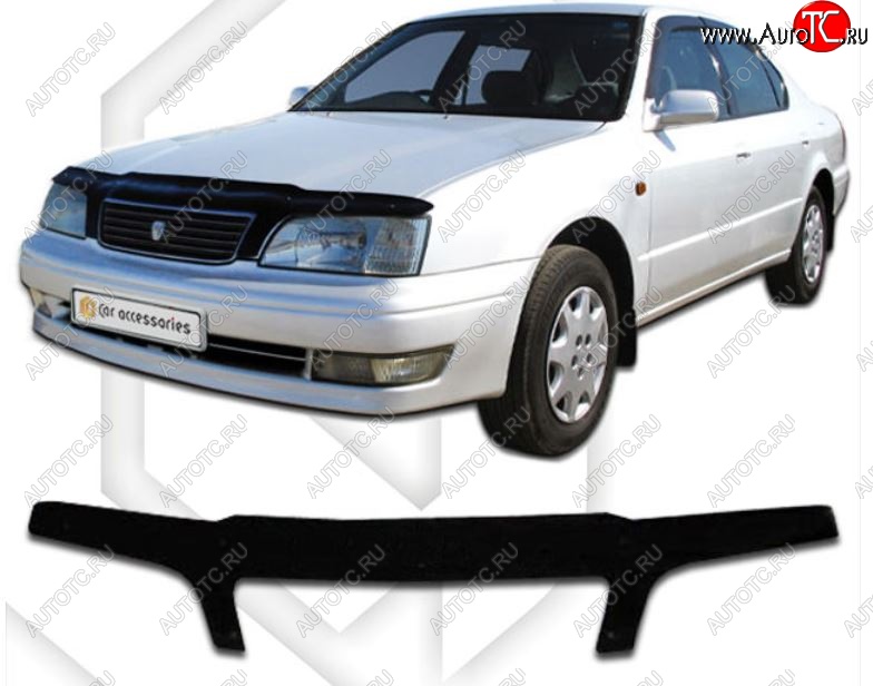 2 199 р. Дефлектор капота CA-Plastiс exclusive Toyota Camry V40 (1994-1998) (Classic черный, Без надписи)  с доставкой в г. Керчь