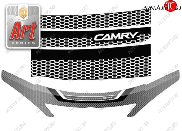 2 599 р. Дефлектор капота CA-Plastiс  Toyota Camry  XV30 (2001-2004) дорестайлинг (Серия Art черная)  с доставкой в г. Керчь