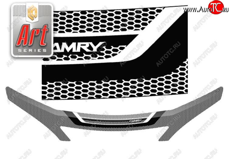 2 479 р. Дефлектор капота CA-Plastiс exclusive  Toyota Camry  XV30 (2004-2006) рестайлинг (Серия Art белая)  с доставкой в г. Керчь