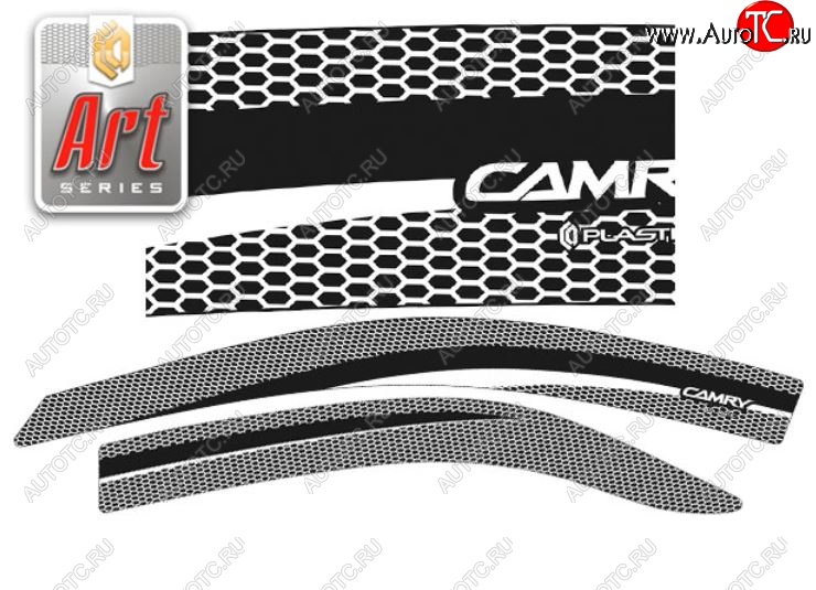 2 299 р. Дефлектора окон CA-Plastic  Toyota Camry  XV30 (2004-2006) рестайлинг (Серия Art графит, Без хром.молдинга)  с доставкой в г. Керчь