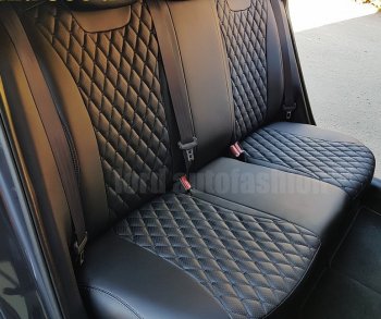 19 649 р. Чехлы для сидений Lord Autofashion Байрон (экокожа) Toyota Camry XV40 дорестайлинг (2006-2008) (Чёрный, вставка чёрная, строчка чёрная)  с доставкой в г. Керчь. Увеличить фотографию 3