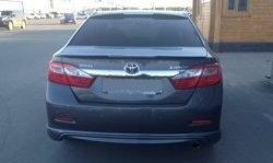 3 789 р. Накладка на задний бампер CT Toyota Camry XV50 дорестайлинг (2011-2014) (Неокрашенная)  с доставкой в г. Керчь. Увеличить фотографию 2