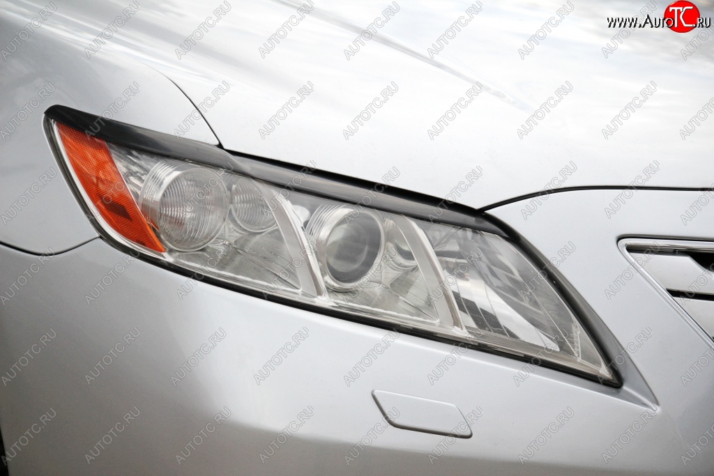 1 169 р. Реснички на фары RA (укороченные)  Toyota Camry  XV40 (2006-2008) дорестайлинг (Неокрашенные)  с доставкой в г. Керчь