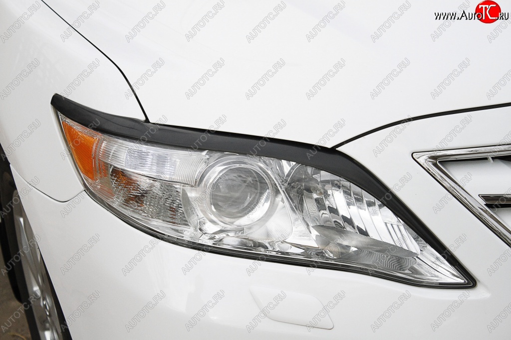 1 129 р. Реснички на фары (рестайлинг) RA  Toyota Camry  XV40 (2009-2011) рестайлинг (Неокрашенные)  с доставкой в г. Керчь