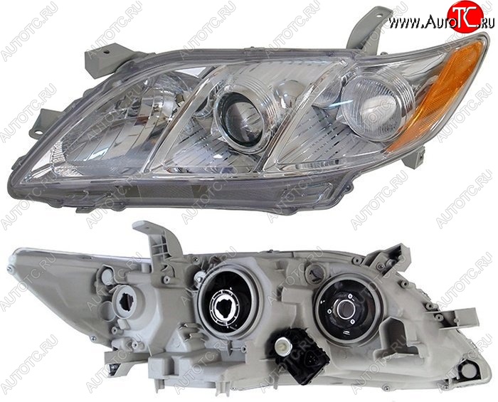 5 999 р. Левая фара SAT (желтый габарит, с электрокорректором)  Toyota Camry  XV40 (2006-2008) дорестайлинг  с доставкой в г. Керчь