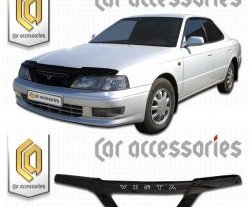2 159 р. Дефлектор капота CA-Plastic  Toyota Vista  седан (1994-1998) (серия Classic черный, Без надписи)  с доставкой в г. Керчь. Увеличить фотографию 2