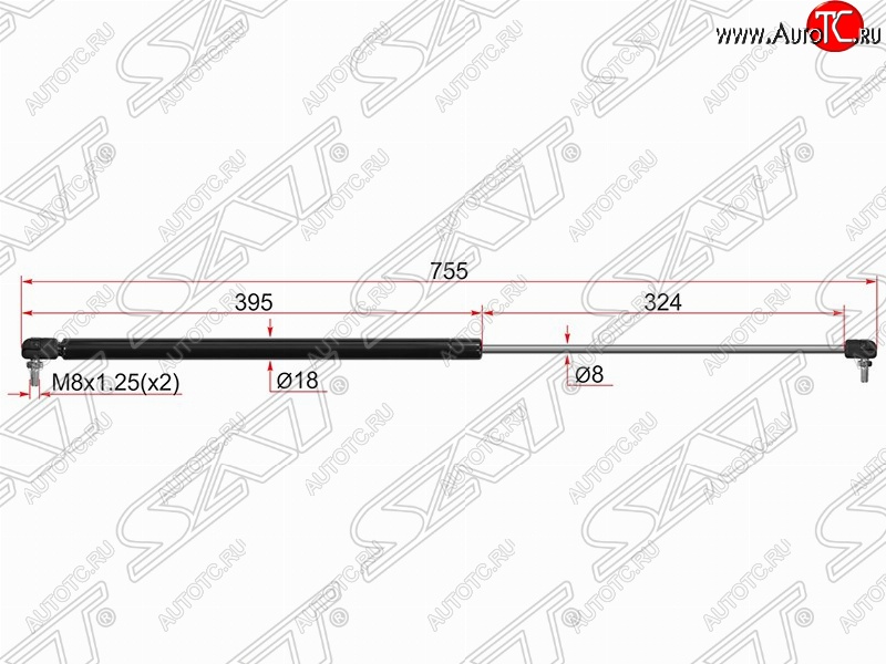 899 р. Газовый упор капота SAT Toyota Camry XV30 дорестайлинг (2001-2004)  с доставкой в г. Керчь