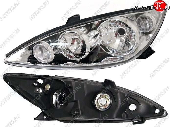 3 369 р. Левая фара SAT (короткое ухо, под электрокорректор)  Toyota Camry  XV30 (2004-2006) рестайлинг  с доставкой в г. Керчь