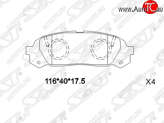 749 р. Колодки тормозные SAT (задние)  Toyota Chaser - Mark 2  X100  с доставкой в г. Керчь