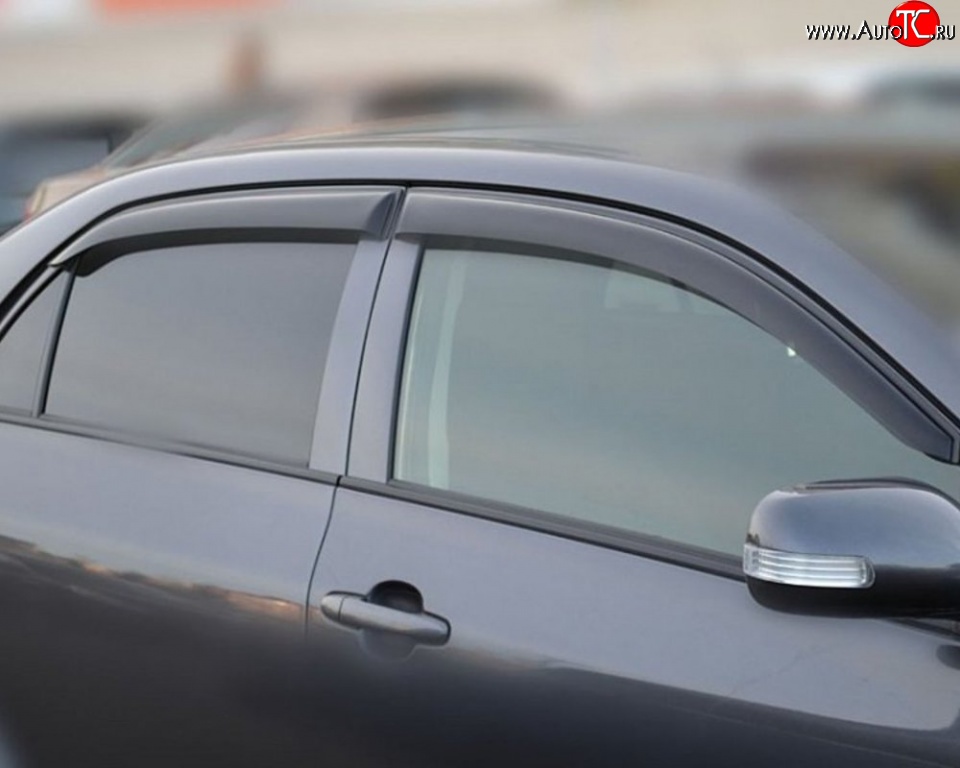 1 239 р. Комплект дефлекторов окон (ветровиков) 4 шт. (седан) Russtal Toyota Corolla E150 седан дорестайлинг (2006-2010)  с доставкой в г. Керчь