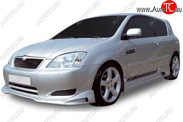 6 749 р. Накладка на передний бампер CT Toyota Corolla E120 седан дорестайлинг (2000-2004) (Неокрашенная)  с доставкой в г. Керчь