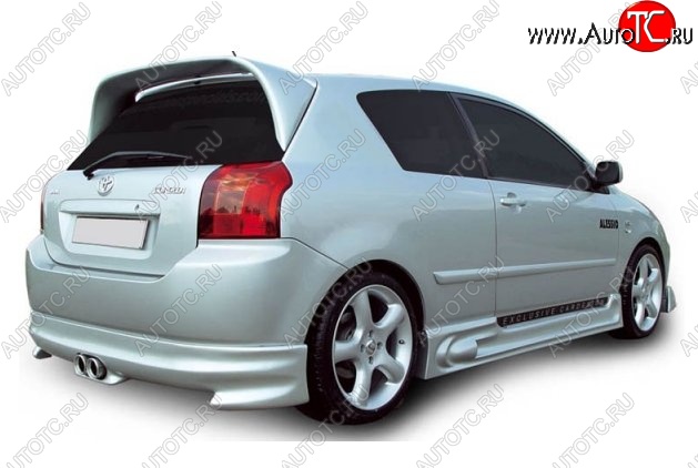 7 149 р. Накладка на задний бампер (хетчбек) CT Toyota Corolla E120 хэтчбек 5 дв. дорестайлинг (2000-2004) (Неокрашенная)  с доставкой в г. Керчь