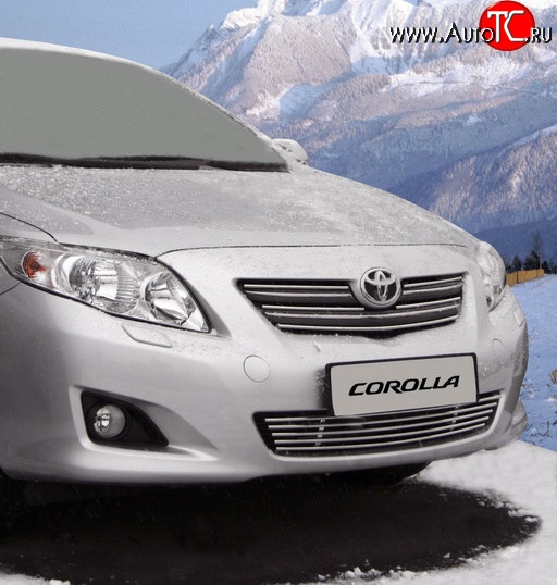 1 574 р. Декоративная вставка воздухозаборника бампера Novline Toyota Corolla E150 седан дорестайлинг (2006-2010)  с доставкой в г. Керчь