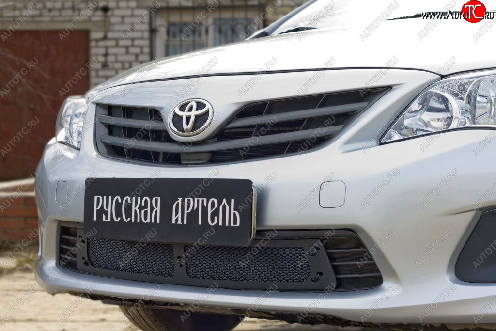 1 859 р. Защитная сетка решетки переднего бампера РА Toyota Corolla E150 седан рестайлинг (2009-2013)  с доставкой в г. Керчь