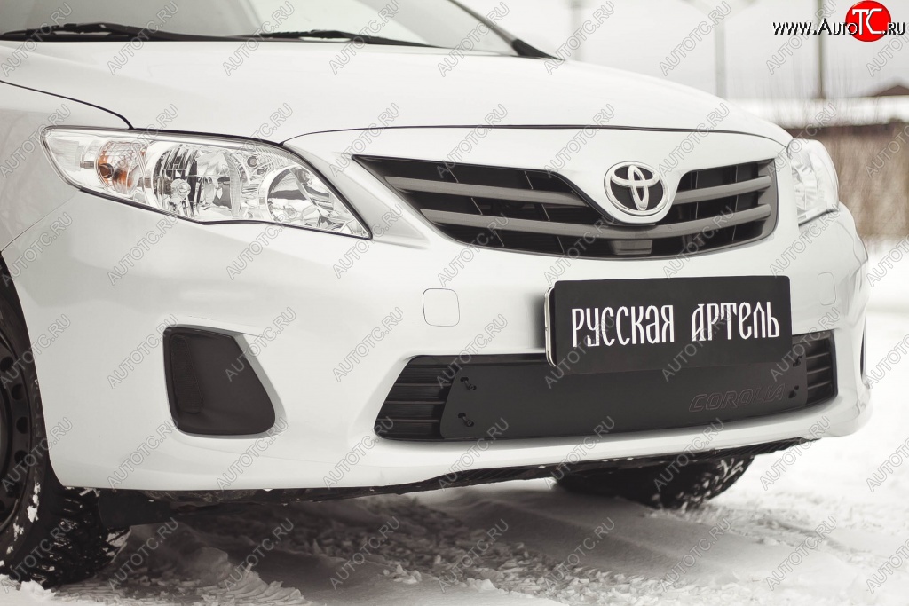 999 р. Зимняя заглушка решетки переднего бампера РА  Toyota Corolla ( E140,  E150) (2009-2013) седан рестайлинг  с доставкой в г. Керчь